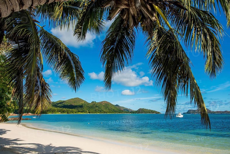 Anse Government beach at Hotel L'Archipel Resort, Praslin, Republic of Seychelles, Indian Ocean