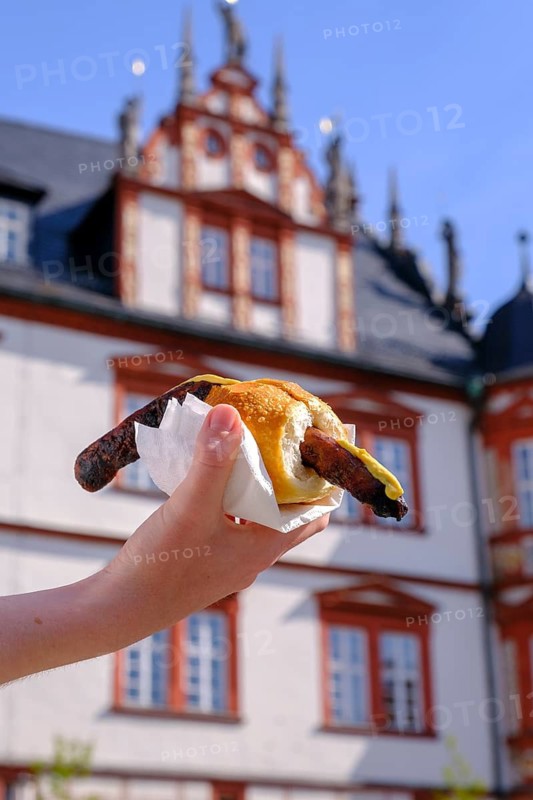 Coburg sausages, food, speciality, Coburg, Upper Franconia, Franconia, Bavaria, Germany