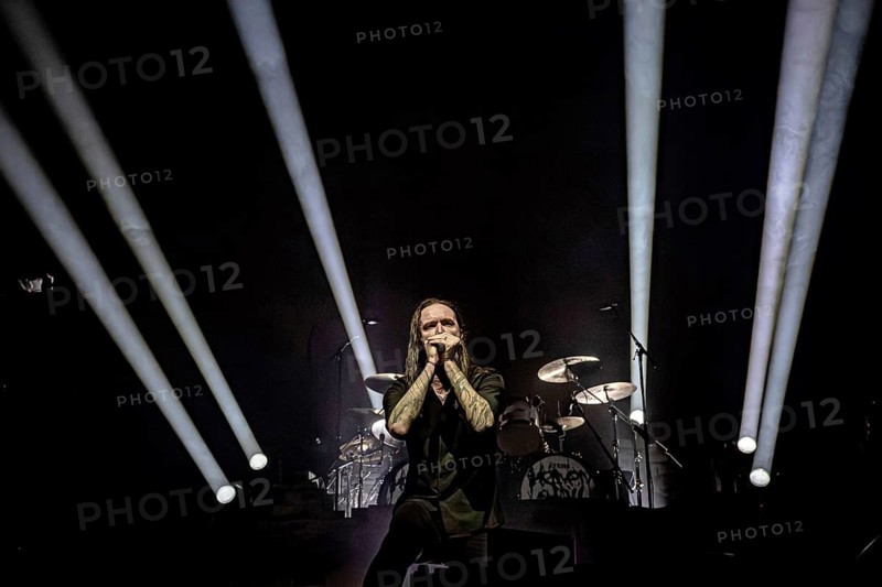 Marcus Bischoff, singer of Heaven Shall Burn, live on Heimat Over Europe Tour 2026 at Munich Zenith on 21.03.2026