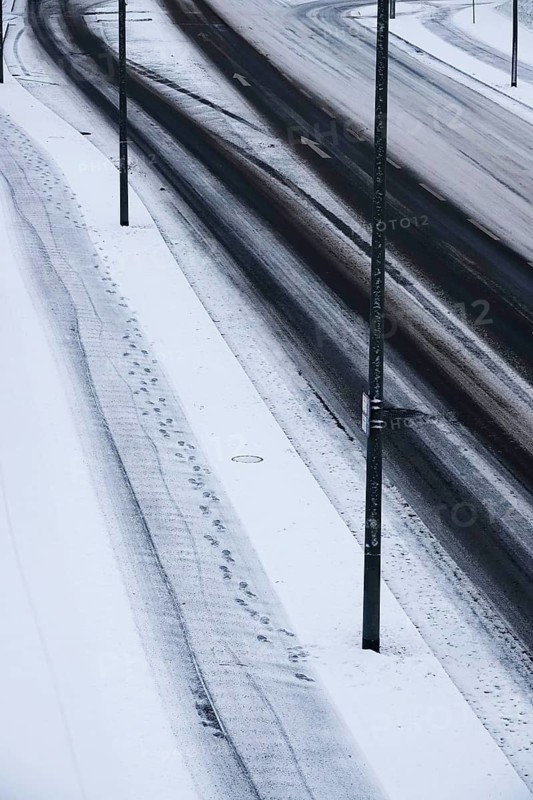 Slippery roads, winter, Germany