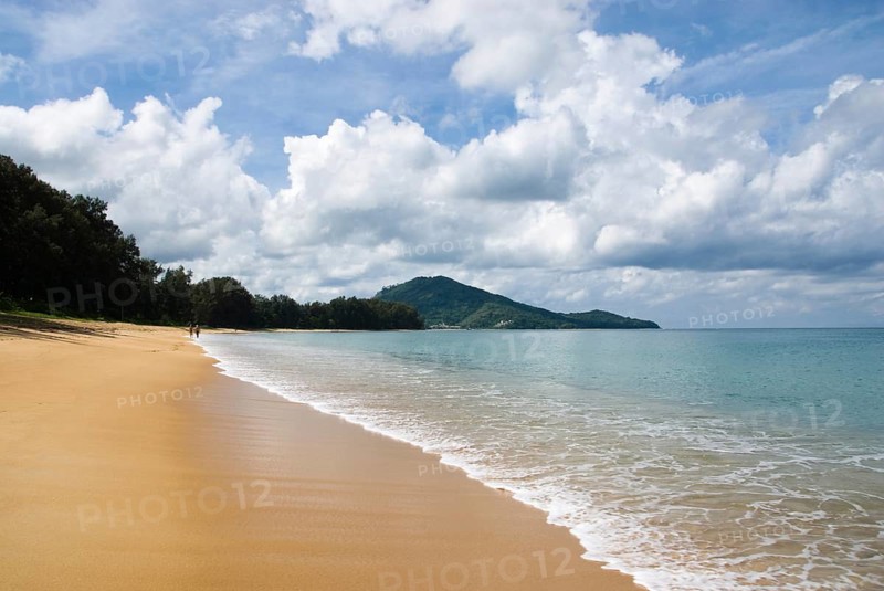 Mai Khao Beach in the north of the Thai holiday island Phuket, Thailand, Siam, Asia, Southeast Asia, beach, sandy beach, island, holiday paradise, blue sky