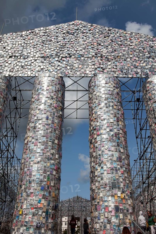 'The Parthenon of Books' by the Argentinian conceptual artist Marta Minujin, banned books, documenta 14 exhibition, 2017, Kassel, Germany