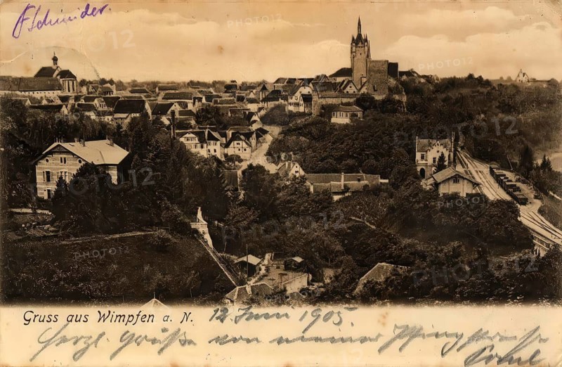Historical postcard, picture postcard, Wimpfen a. N., Baden-Württemberg, Germany, digitally enhanced reproduction of an original from around 1900, picture postcard