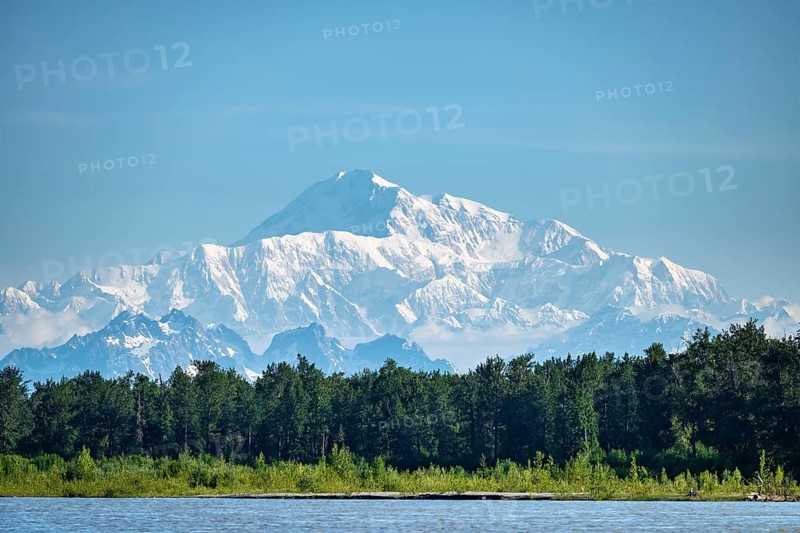 Mt Denali, Talkeetna River off the Alaska Range, Denali National Park, Alaska, USA