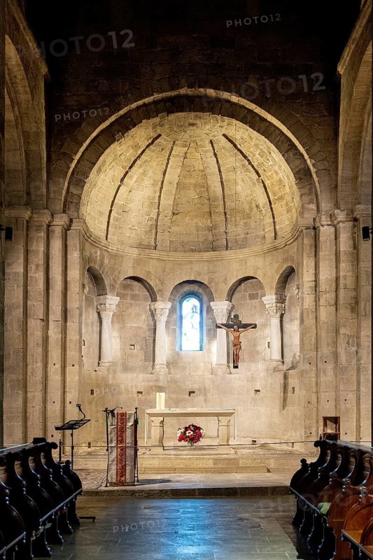 Nave of Notre Dame de Ganagobie church, Alpes-de-Haute-Provence, Provence-Alpes-Côte d'Azur, France