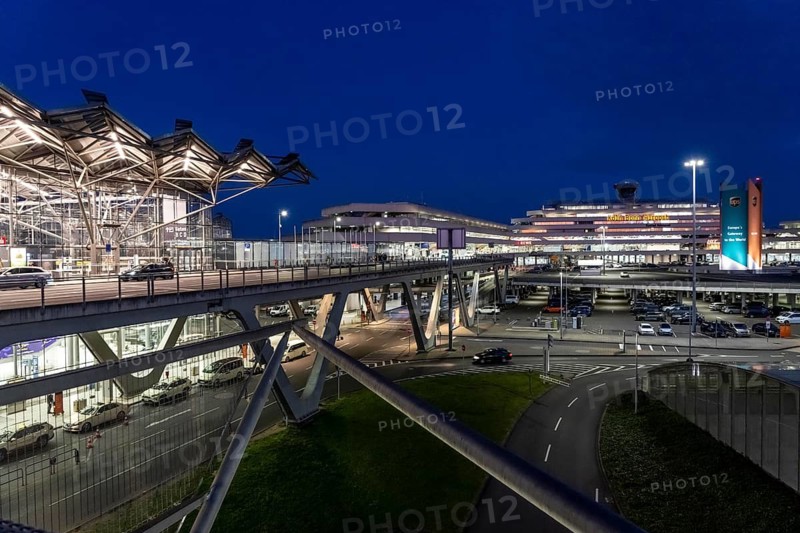 Terminal 1, Cologne-Bonn Airport building, car parks, North Rhine-Westphalia, Germany