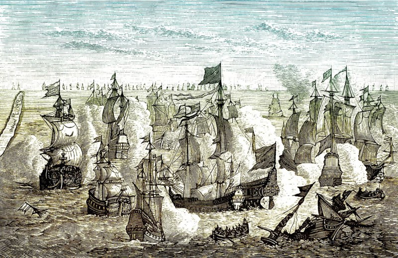 The fleet of Emperor Charles V, 1500 - 1558, Habsburg, King Charles I or Carlos I of Spain, Holy Roman-German King, Emperor of the Holy Roman Empire, Die kaiserlichen Flotte von Karl V., HRR, im 16. Jahrhundert