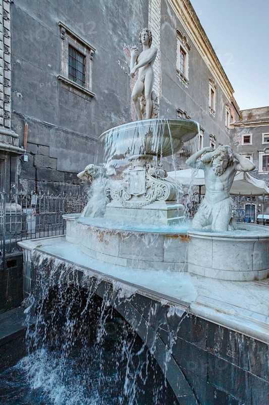 Amenano fountain, Piazza Duomo, Catania, Sicily, Italy