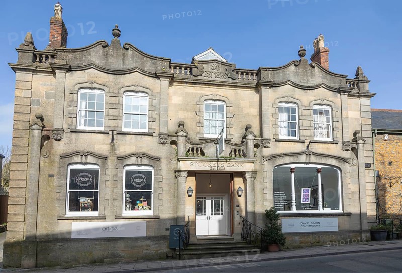 Historic former Stuckeys Bank building, High Street, town centre of Castle Cary, Somerset, England, UK