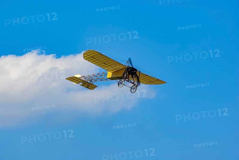 Flight demonstration of a replica Bleriot XI La Manche by Mikael Carlson as part of the 16th vintage air meeting on Hahnweide, Kirchheim unter Teck, Baden-Württemberg, Germany, for editorial use only