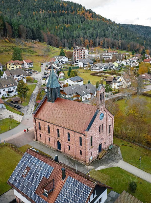 Small village in autumn, Enzklösterle, Black Forest, Germany