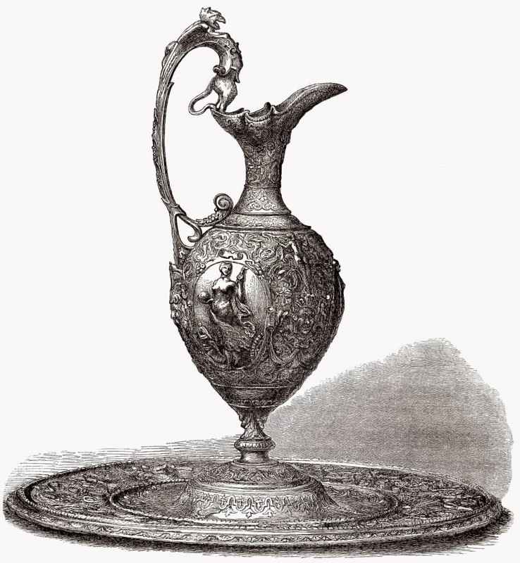 A decorative bronze pitcher, 19th century