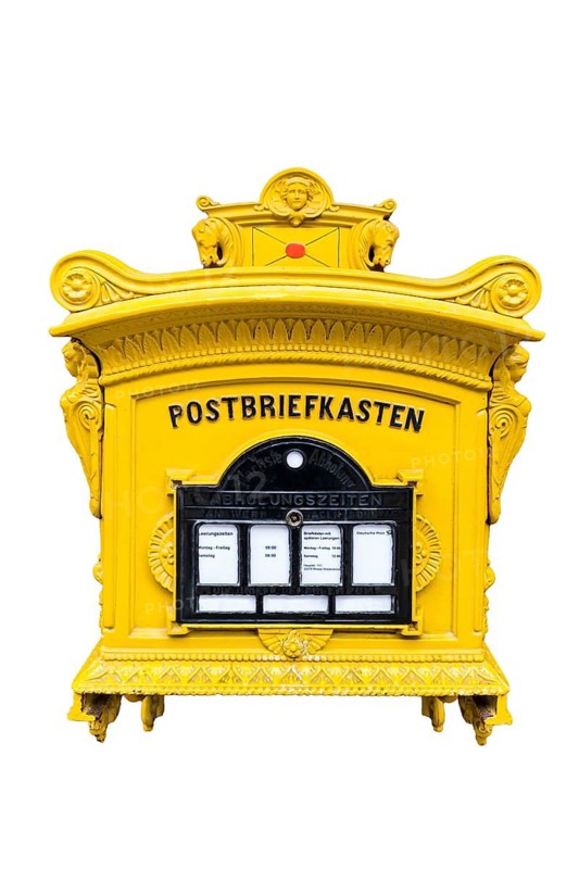 Old letterbox, clipping, clipped, post, mail, communication, analogue, letter, correspondence, Rheda, Rheda-Wiedenbrück, North Rhine-Westphalia, Germany