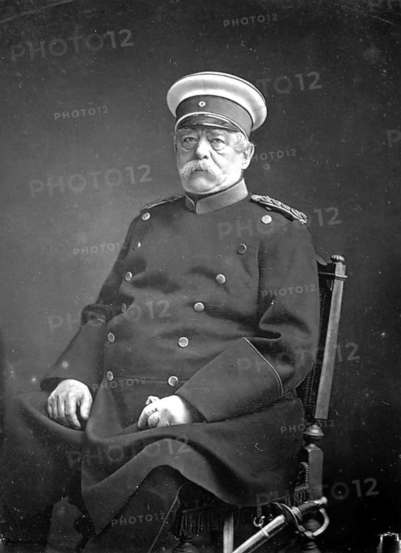 Otto von Bismark, Germany's first Reich Chancellor in uniform, portrait in 1885. German politician and statesman. From 1862 to 1890 — with a brief interruption in 1873, Minister President in Prussia, from 1867 to 1871 also Chancellor of the North German Confederation. From 1871 to 1890 he was the first Reich Chancellor of the German Empire. In the Franco-Prussian War of 1870/71, he was the driving force behind the founding of the German Empire. With his alliance policy, he focused on balancing European powers in foreign policy and opposed German colonial policy for a long time. contemporary history, historical