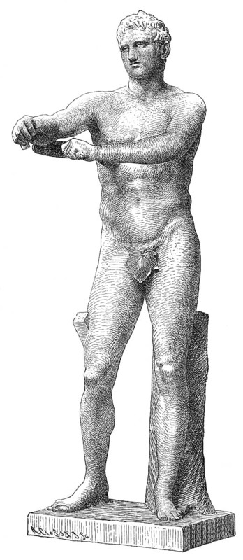 The Vatican Apoxyomenos by Lysippus, in the Museo Pio-Clementino, Rome