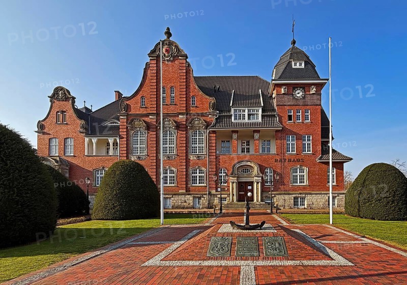 The old town hall in neo-gothic style, Papenburg, Emsland, Lower Saxony, Germany