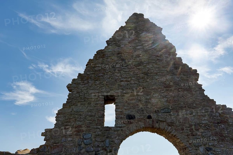 Ruins of St. Bridget's Chapel, Sankta Britas Chapel, Middle Ages, Backlight, Sunbeams, Cirrus, Sikavarp, Kapelludden, East Coast, Öland Island, Kalmar Län, Sweden