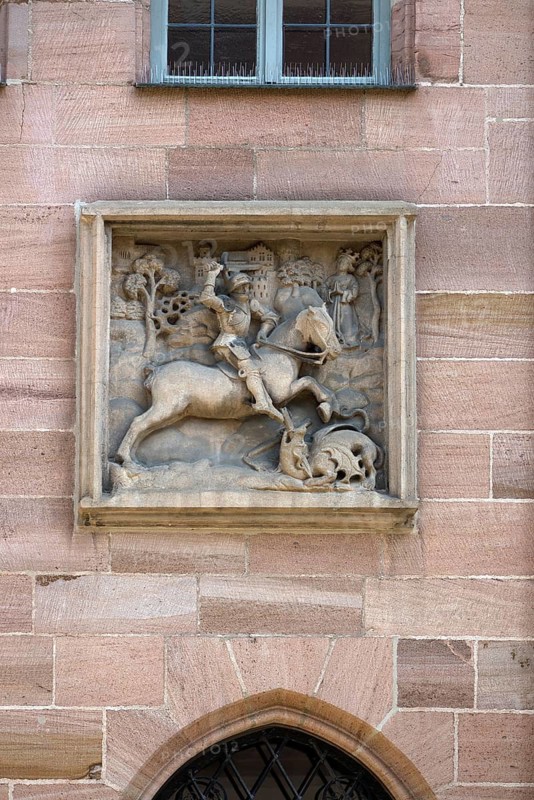 House sign, Weinmarkt 6, Nuremberg, Middle Franconia, Bavaria, Germany