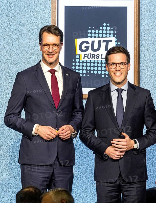 Election campaign rally of the top CDU candidate for the office of Prime Minister in BW Manuel Hagel. North Rhine-Westphalia MP Hendrik Wüst is a guest at the format Bühne frei. 2026 state election in Baden-Württemberg. Waiblingen, Baden-Württemberg, Germany