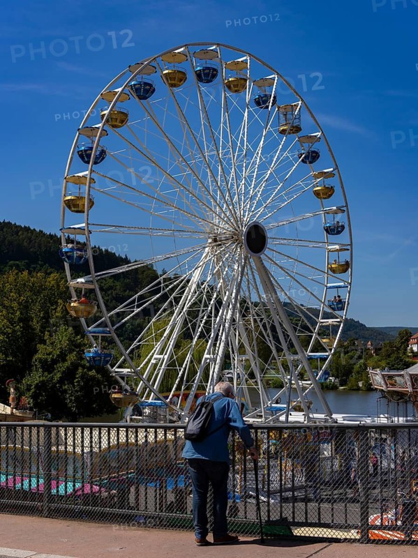 Ferris wheel at a funfair in Miltenberg, Bavaria, Germany