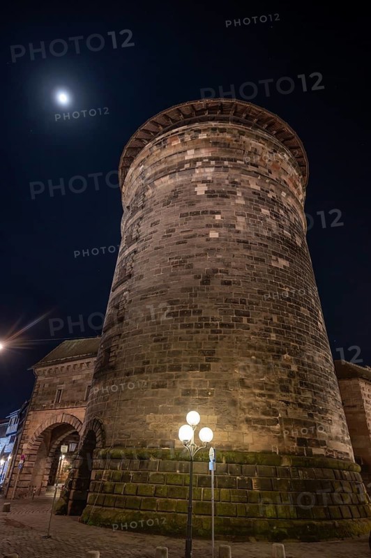 Medieval tower at the Spittlertor, Nuremberg, Middle Franconia, Bavaria, Germany
