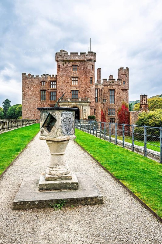 Autumn colors over Powis Castle and Garden, Welshpool, Powys, Wales, UK