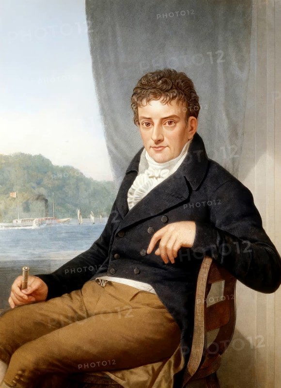 Portrait of Robert Fulton, 1765 - 1815, an engineer who built steamboats and the submarine Nautilus