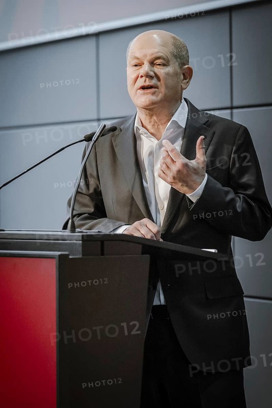 Olaf Scholz (SPD), Federal Chancellor, recorded during his speech at the state representatives' meeting of the SPD Brandenburg in Potsdam, 14 December 2024