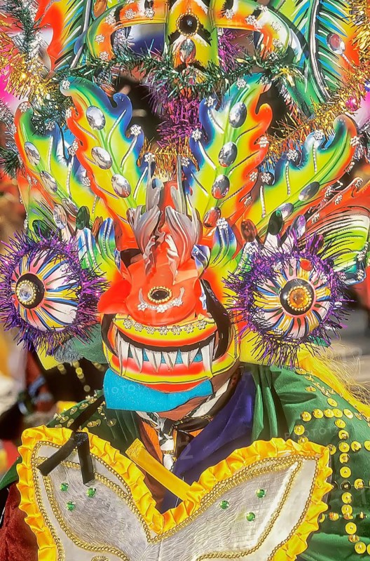 Man wearing carnival costume, Oruro Carnival, Oruro, Bolivia, South America