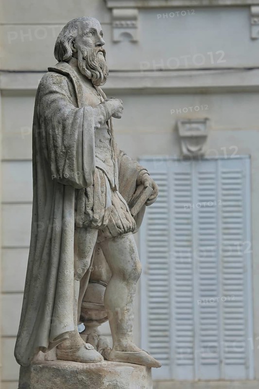 Monument to Michel de Nostradamus, sculpture, stone, Salon-de-Provence, Bouches-du-Rhône, Provence, France