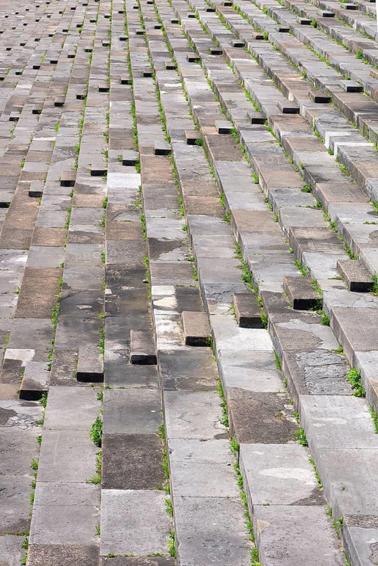 Steps of the former Zeppelin Main Stand on the Nazi Party Rally Grounds, Nuremberg, Middle Franconia, Bavaria, Germany