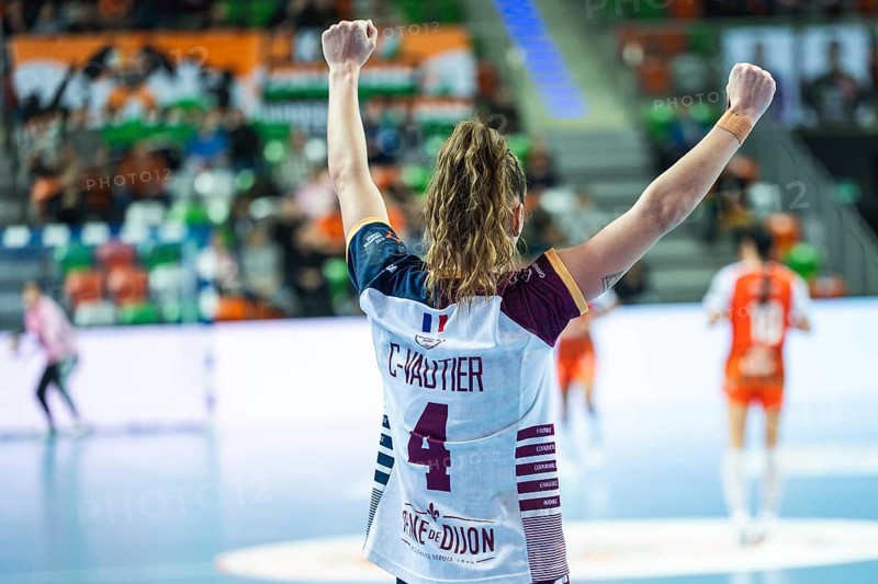 LUBIN, POLAND - FEBRUARY 8, 2026: Handball EHF European League women match KGHM MKS Zaglebie Lubin - JDA Bourgogne Dijon. Joy Vautier Claire