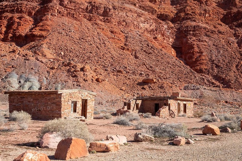Lee's Ferry, Arizona - Historic buildings at Lee's Ferry on the Colorado River at the north end of the Grand Canyon. A ferry operated here from 1873 until 1929. It is now the site where boaters launch to float through the Grand Canyon