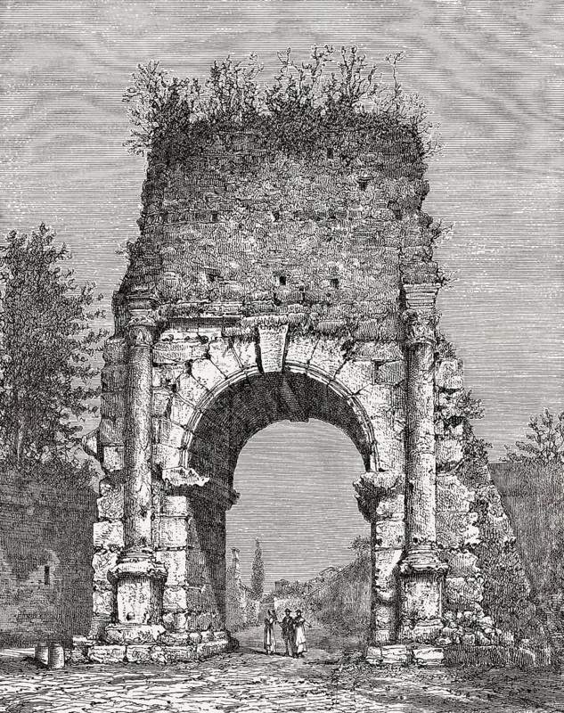 The Arch of Drusus, Rome, Italy, 19th Century