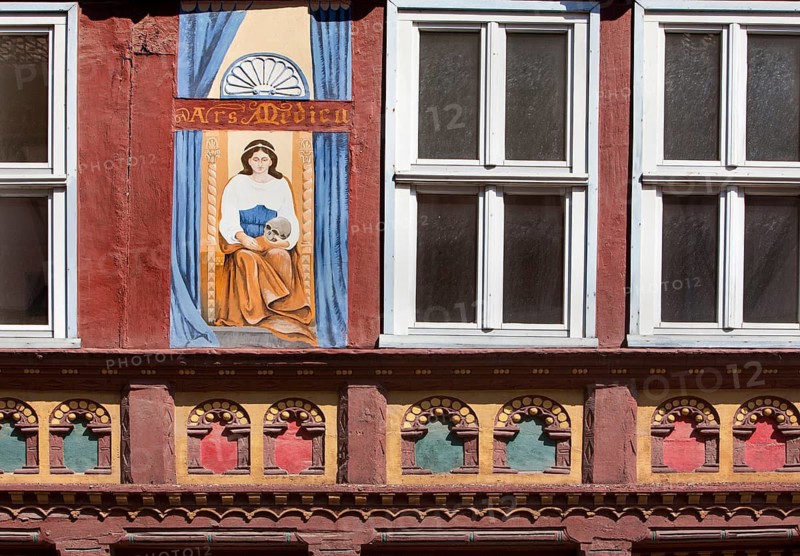 Mural painting, Apothekenstreet, Duderstadt, Lower Saxony, Germany