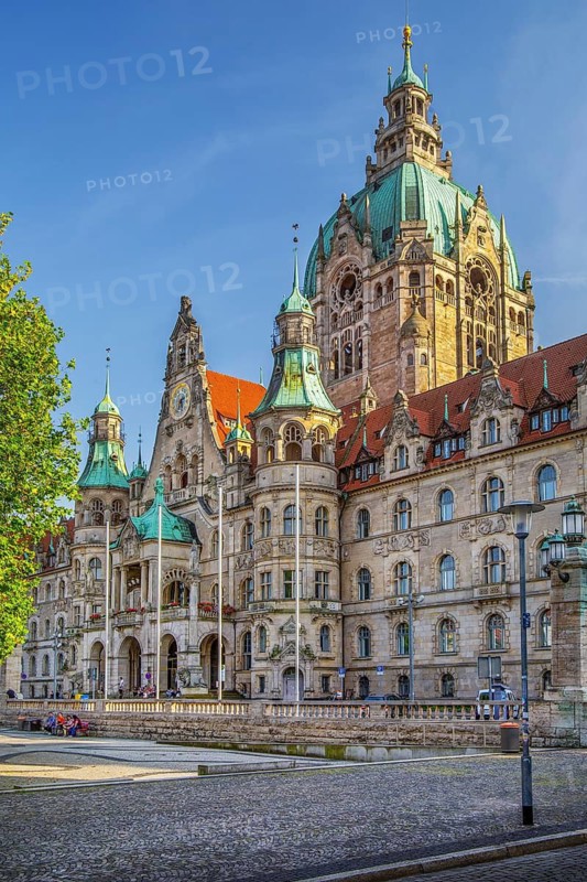 City side of the New Town Hall, Hanover, Lower Saxony, Germany