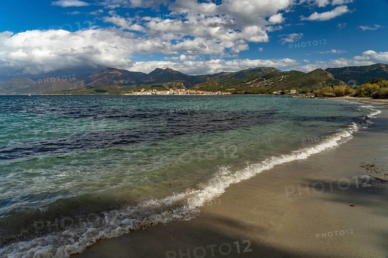 The beach Plage de la Roya in Saint-Florent, Corsica, France