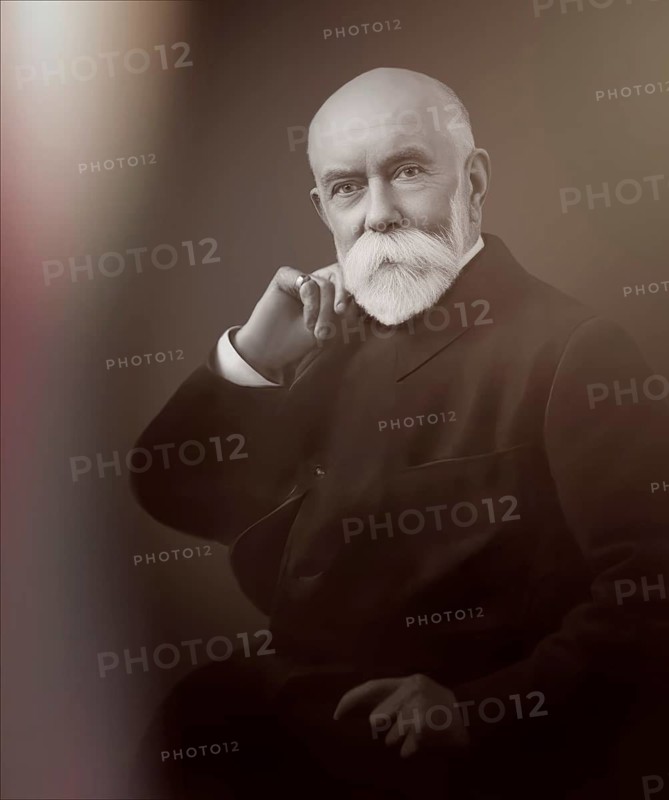 A portrait of Thomas Burberry, 1835 – 1926, an English fashion designer and the founder of the Burberry fashion house