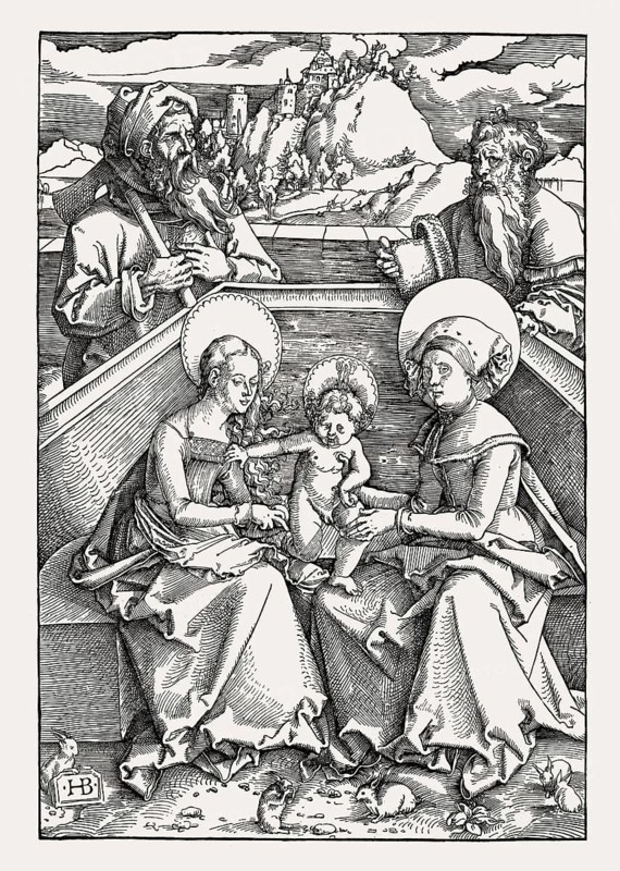 The Holy Family with St. Anna and St. Joachim by Hans Baldung Grien, facsimile of the 19th century