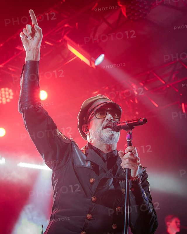 Alexander Wesselsky, singer of Eisbrecher live on Kaltfront Tour 2025 Tour in the Columbiahalle Berlin on 15.05.2025