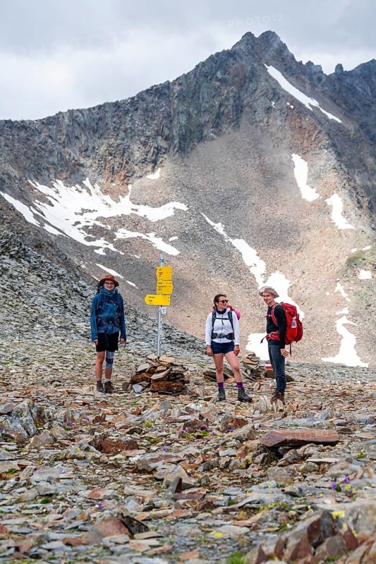 Waymarking, Hikers in the high mountains, Lasörling High Trail, Lasörling High Trail, Austria