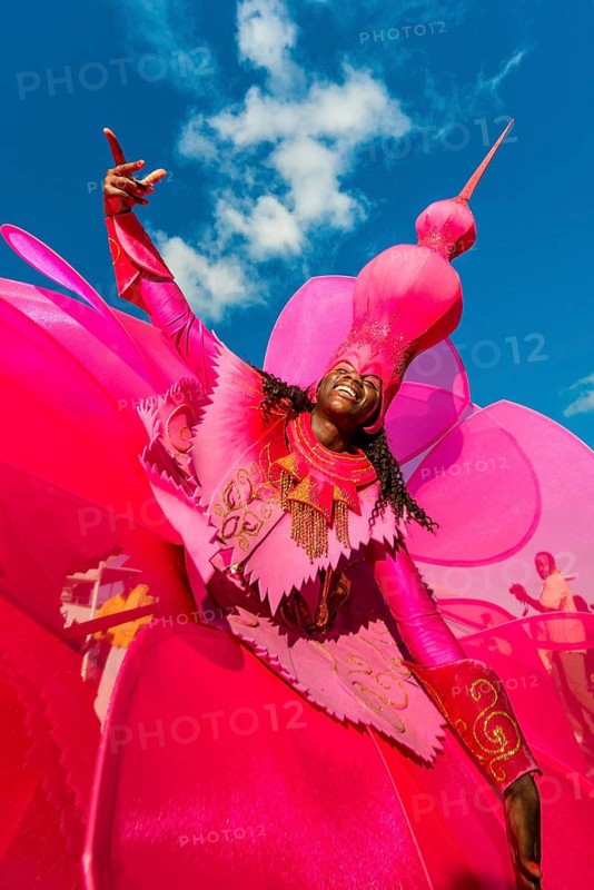 Karibische Teilnehmer am Internationalen Karneval der Seychellen in Victoria, Mahe, Republik Seychellen, Indischer Ozean