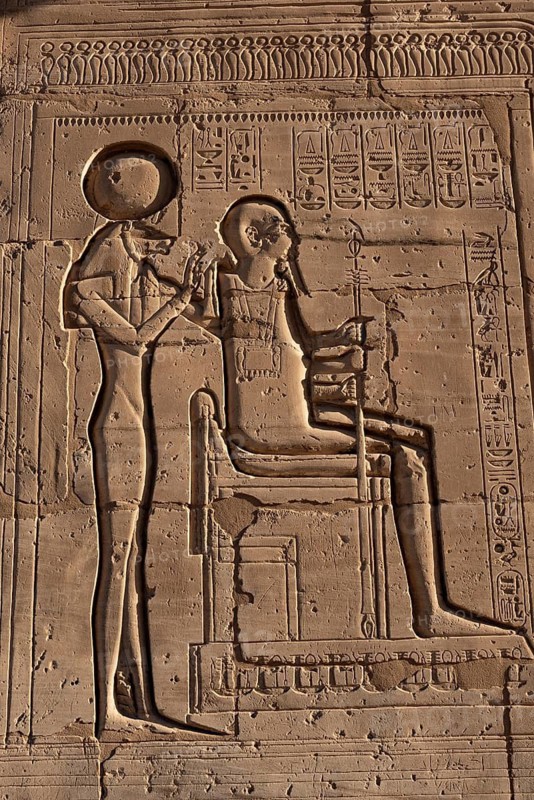 Hieroglyphic relief details from the Ramesseum, memorial temple or mortuary temple of Egyptian Pharaoh Ramesses II, part of the Theban Necropolis on the West Bank of the Nile, Luxor, Upper Egypt