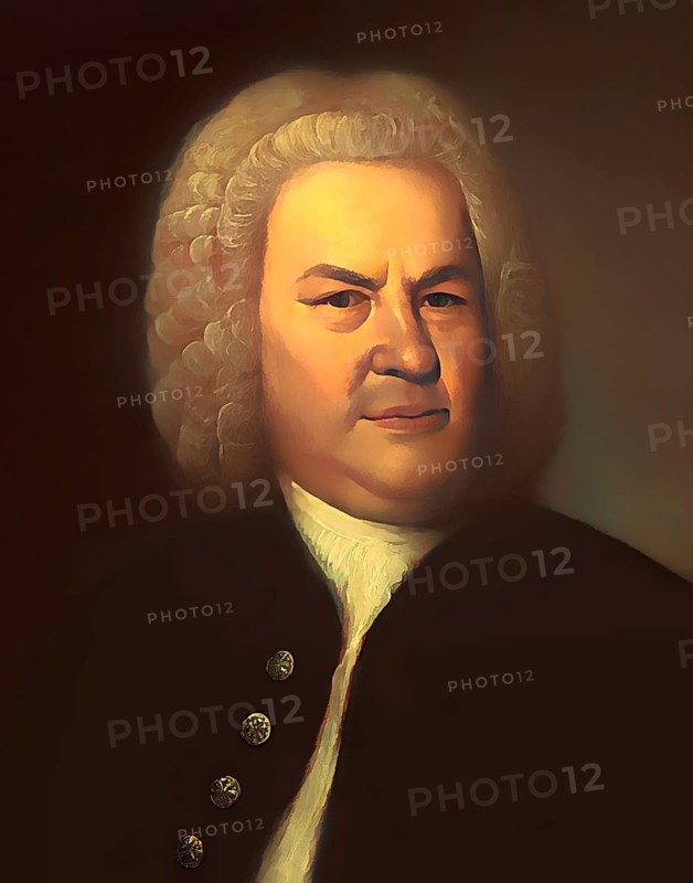 Johann Sebastian Bach, 1685, 1750, German composer, digital edited according to a painting by Elias Gottlob Haussmann