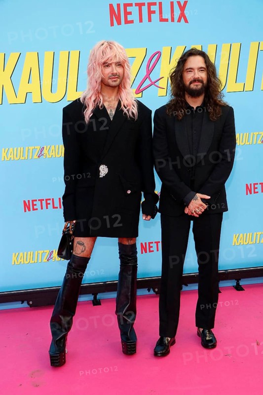 Bill and Tom Kaulitz at the premiere of the Kaulitz & Kaulitz (Netflix) reality series at the Delphi cinema in Berlin on 21 June 2024