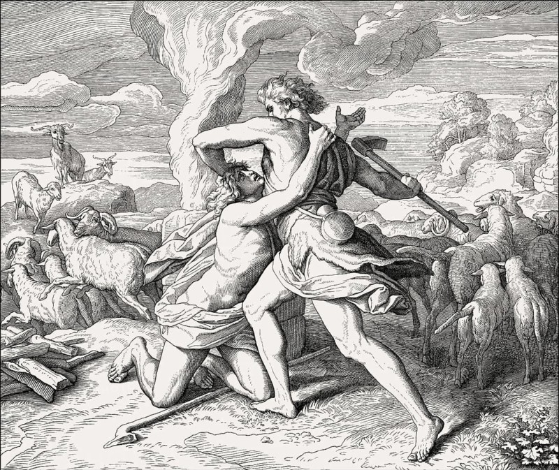 Cain kills Abel, by Julius Schnorr von Carolsfeld, 1860