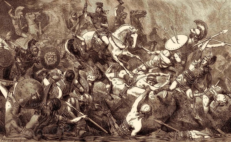 The Syracusan cavalry killing the Athenian soldiers, Syracuse, Sicily, 415 BC, Peloponnesian War