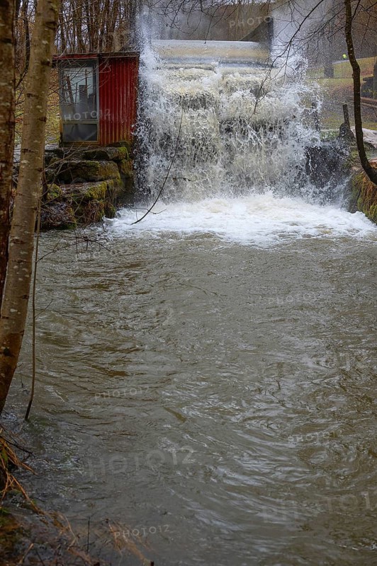 Waterwheel driven by floods, Egloffstein, Upper Franconia, Bavaria, Germany