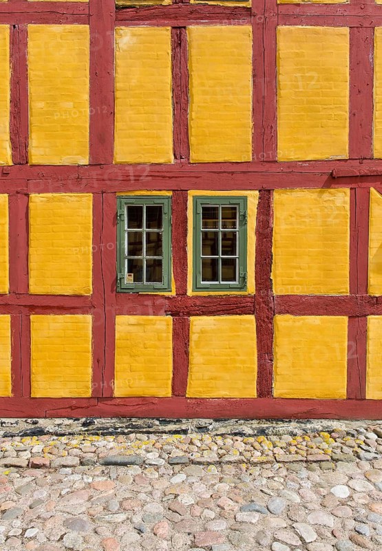 Half-timbered house, Andresens Købmandsgård or Kaufmannshof, Kerteminde, Funen, Region Syddanmark, Denmark