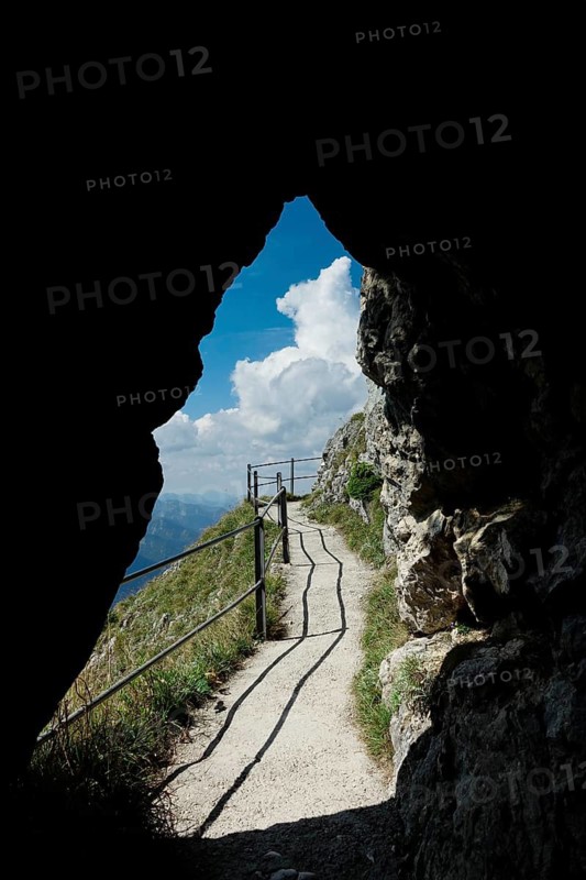View from the Wendelstein into the surroundings, August, Bavaria, Germany